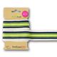 Rubans jacquard Bio Stripe Me College [ 200 cm | 3,5 cm ] | Albstoffe – écru/vert pomme,  thumbnail number 1