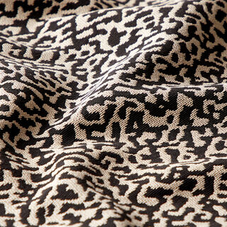 Tissu d’ameublement Jacquard Motif léopard abstrait, grand – noir/sable, 