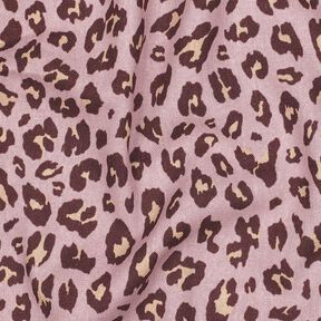 Mélange viscose lin Imprimé léopard | Poppy Fabrics – vieux rose clair/aubergine, 