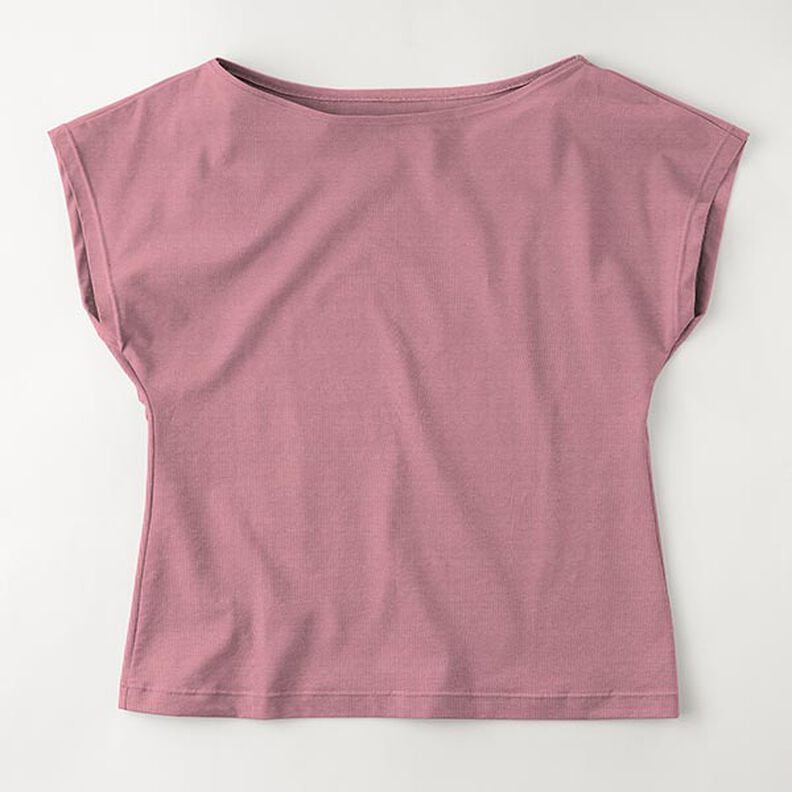 Jersey coton Medium uni – vieux rose foncé,  image number 8