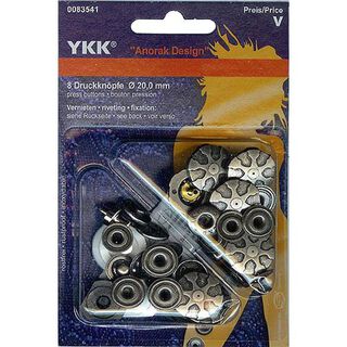 Bouton-pression sans couture Anorak Design 3 – argent | YKK, 