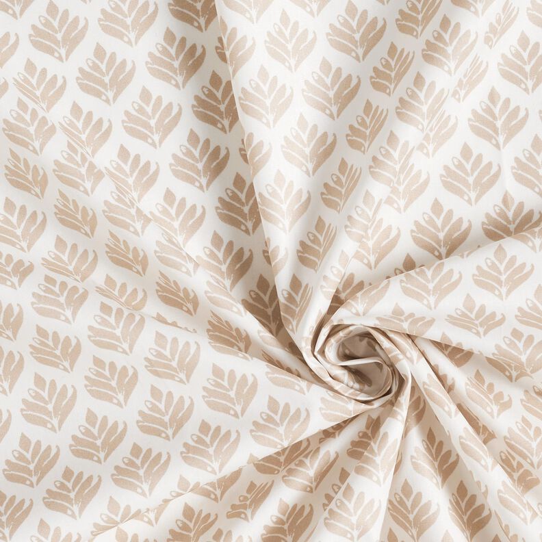 Coton enduit Sujets abstraits – blanc/noix de cajou,  image number 3