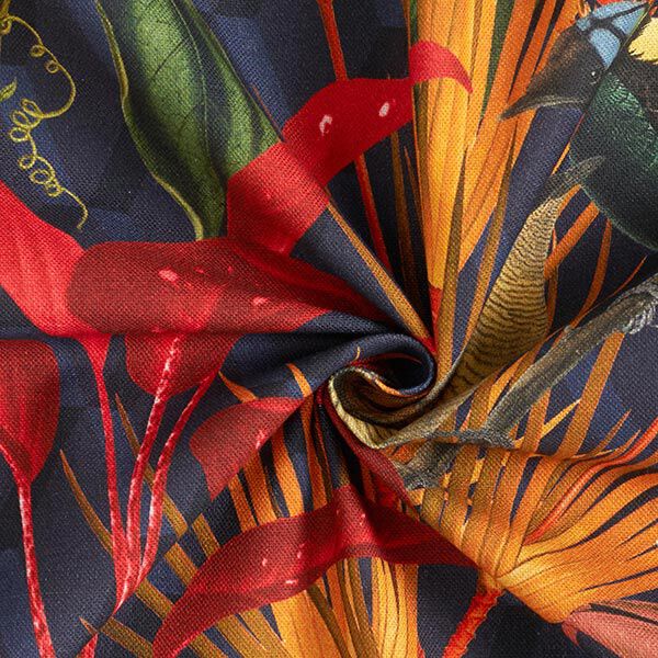 Tissu de décoration Semi-panama Impression numérique Exotique – vert foncé, image number 3