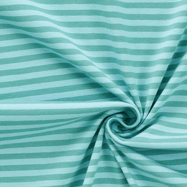 Jersey coton Rayures étroites – menthe/bleu clair,  image number 3