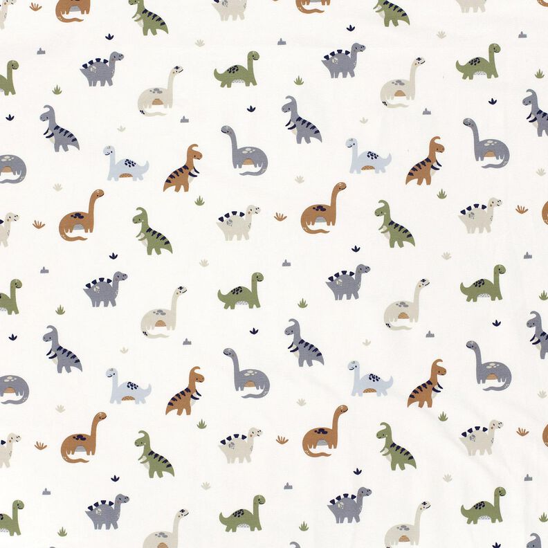 Jersey coton Dinosaures joyeux – ivoire/roseau,  image number 1