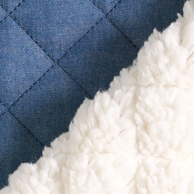 Tissu matelassé Jeans-Teddy – bleu acier,  image number 4