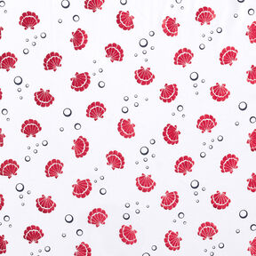 Jersey coton Coquillages Métallique – blanc/rouge, 