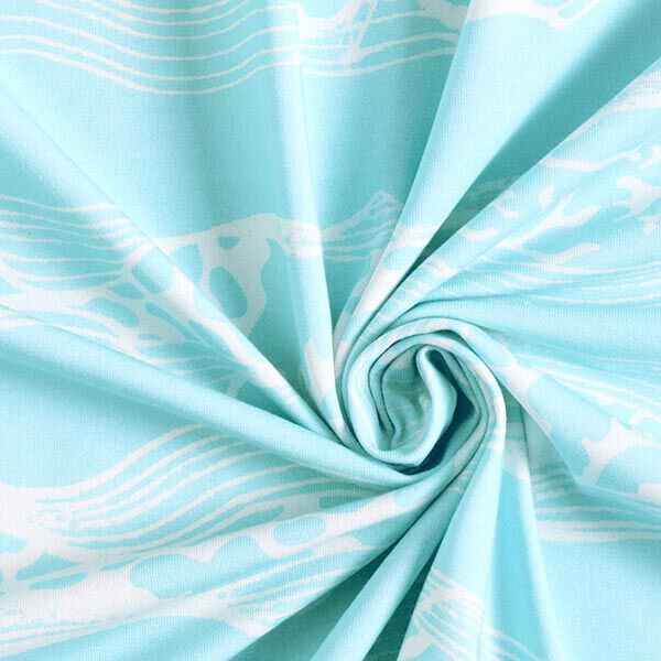 Jersey coton GOTS Vagues | Tula – bleu clair,  image number 3