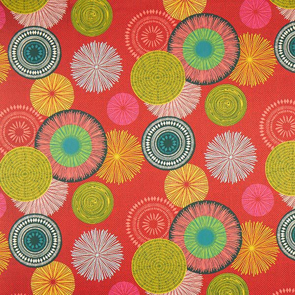 Tissu de décoration Sergé coton Grand mandala – rouge,  image number 1
