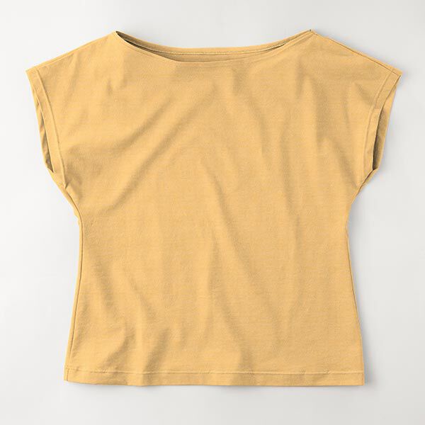 GOTS Jersey simple coton-laine fine rayures | Albstoffe – curry, image number 9