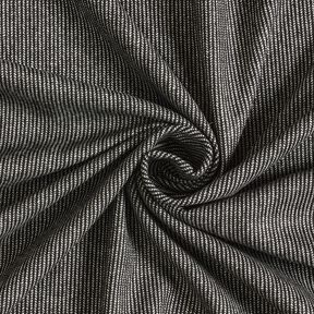 Tissu pour pantalon en mélange de laine, à rayures – noir/blanc, 