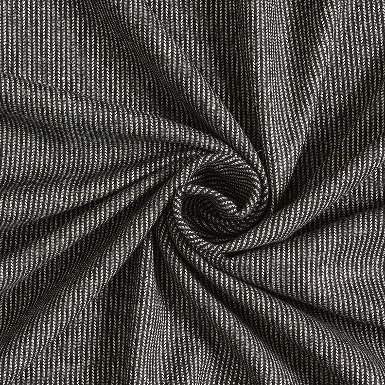 Tissu pour pantalon en mélange de laine, à rayures – noir/blanc,  image number 1