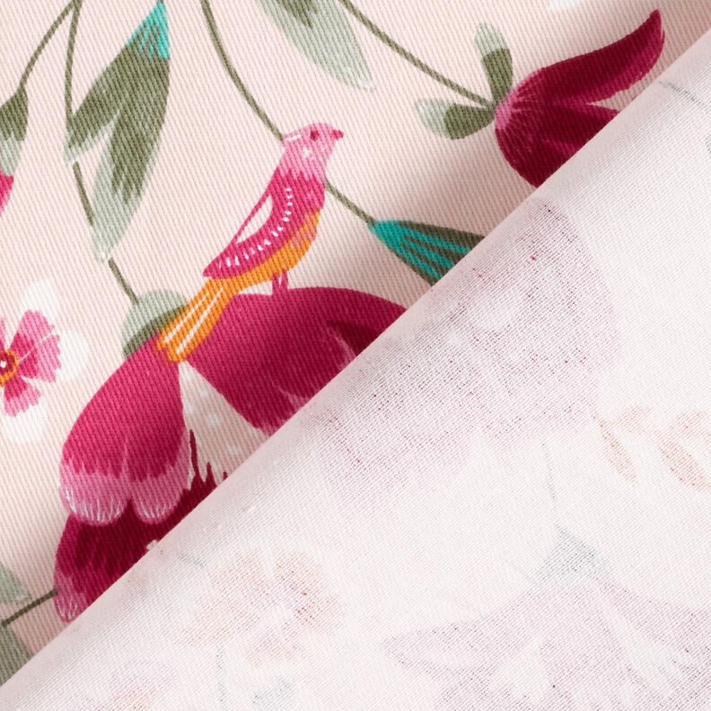 Tissu de décoration Sergé coton Fleurs printanières – rosé/framboise,  image number 4