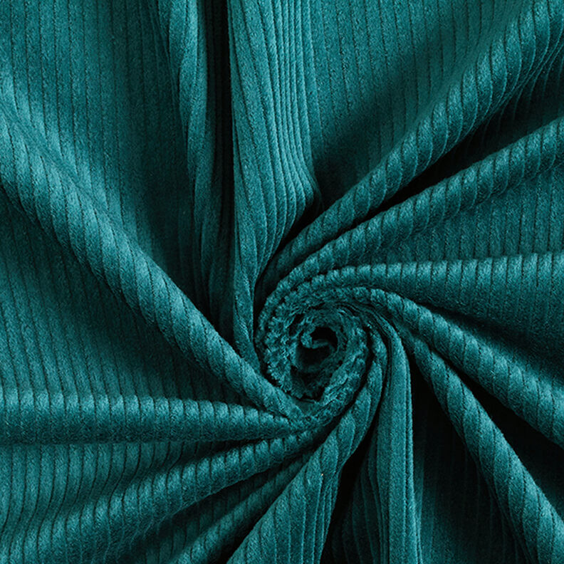 Velours côtelé large prélavé Uni – pétrole,  image number 1