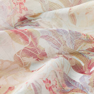 Mélange viscose soie fleurs romantiques – blanc, 