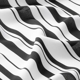 Mousseline de soie Rayures verticales alternées – blanc/noir, 