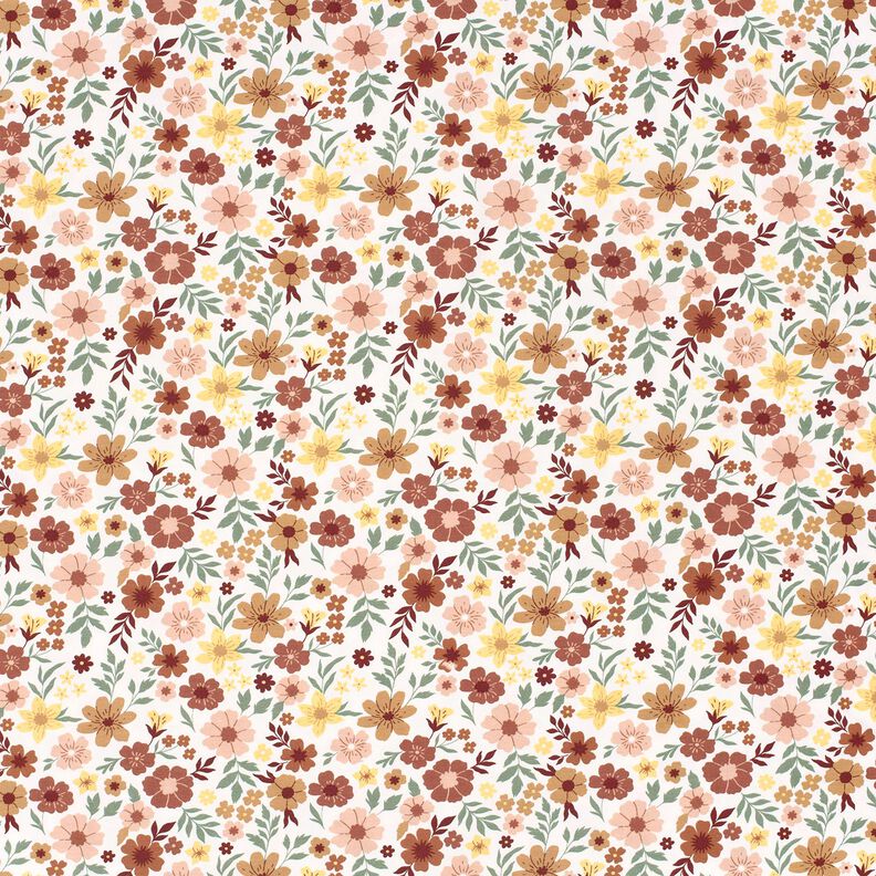 Jersey coton Blumenmeer – ivoire/vieux rose clair,  image number 1