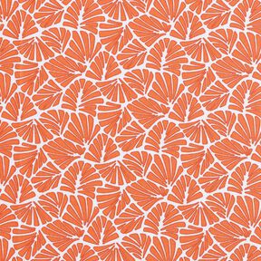 Coton enduit Mini feuilles abstraites – orange/blanc, 
