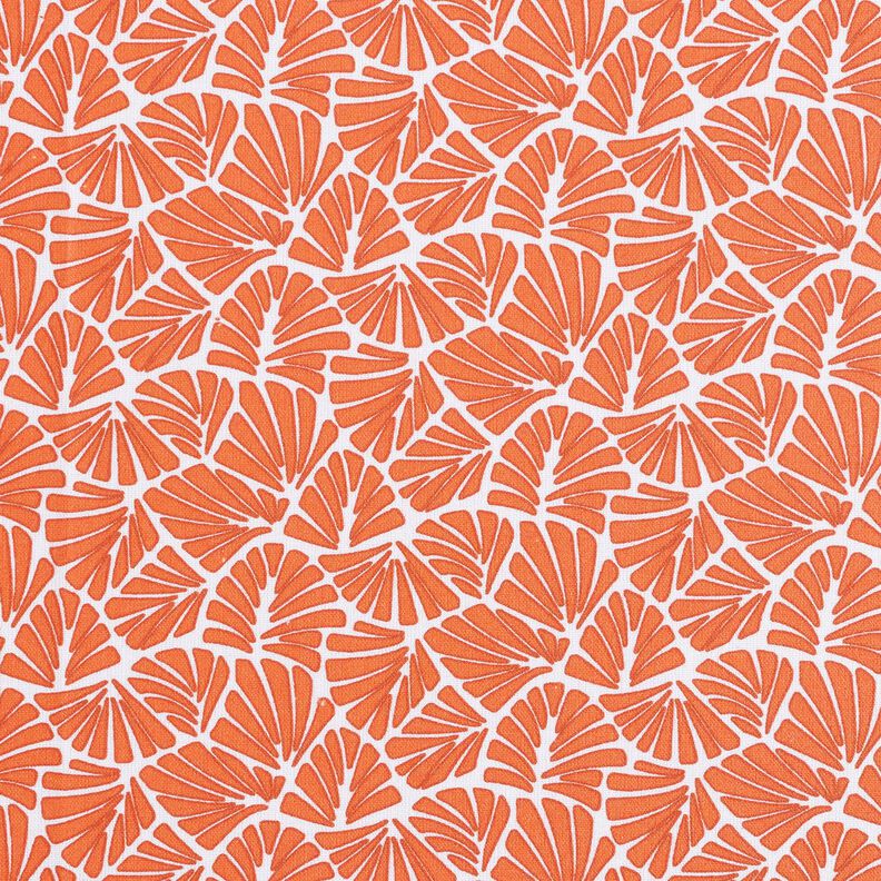 Coton enduit Mini feuilles abstraites – orange/blanc,  image number 1