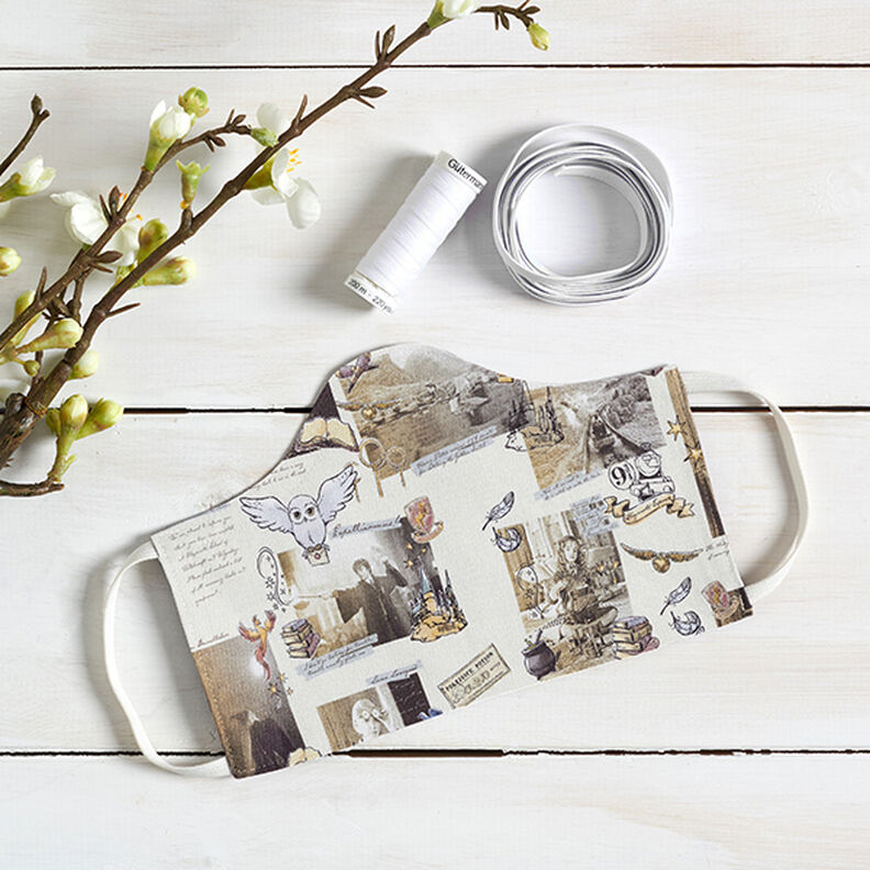 Cretonne Tissu sous licence «Harry Potter» Souvenirs | Warner Bros. – beige clair,  image number 9