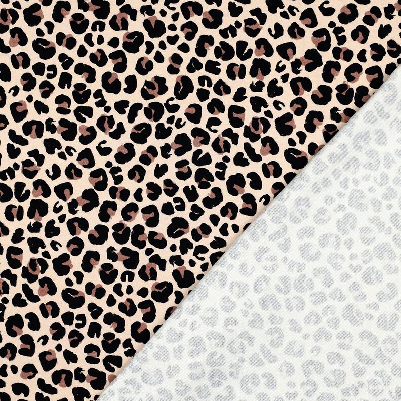 French Terry Sweat d’été petit imprimé léopard Impression numérique | Poppy Fabrics – beige, image number 4