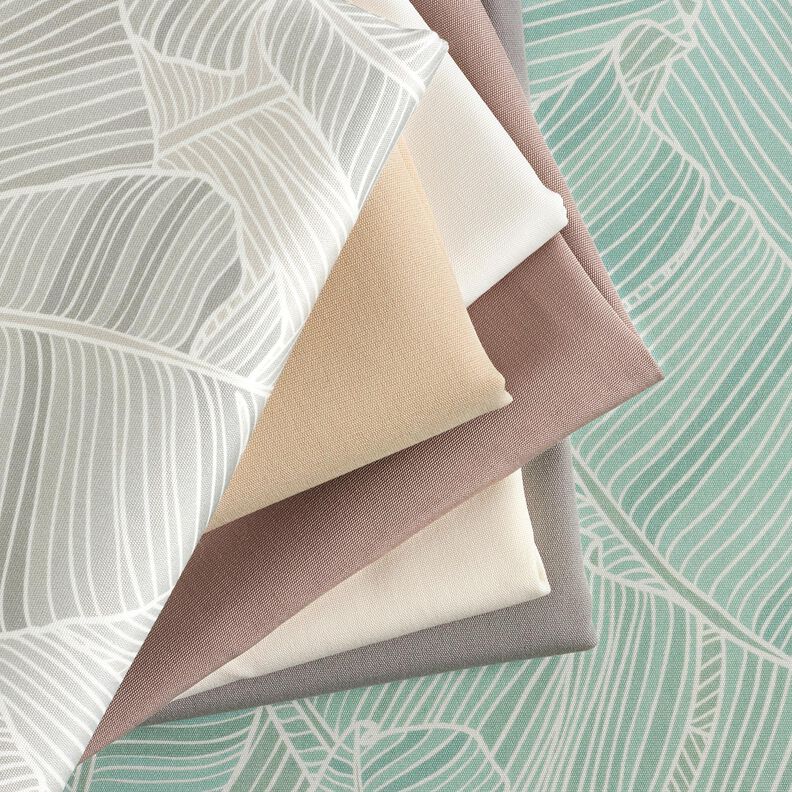 Tissu d’extérieur Canvas lignes de feuilles – argent,  image number 6