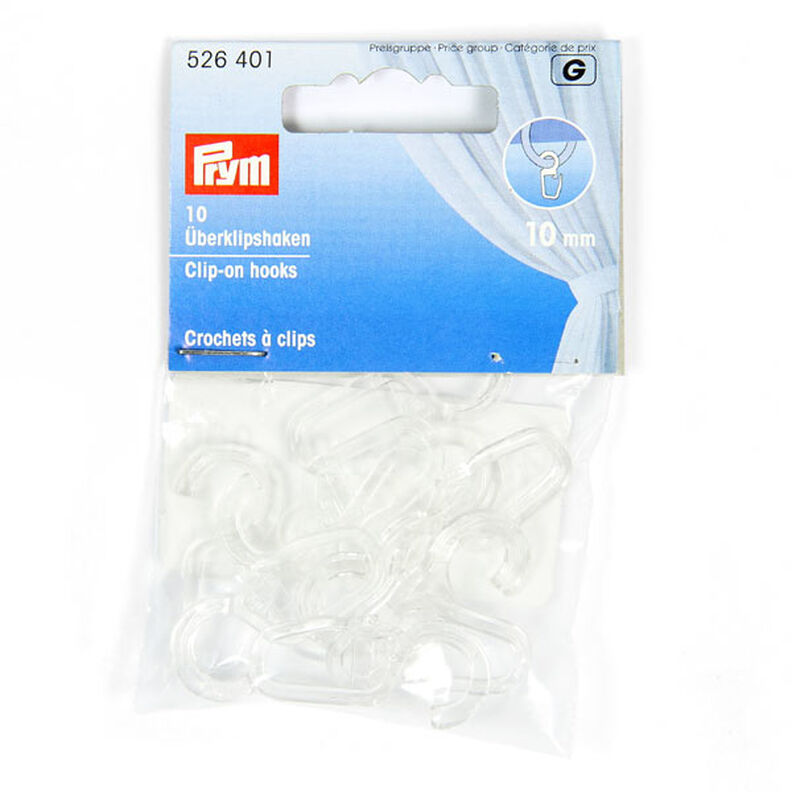 Crochets à clip [10 mm] 10 pcs – transparent | Prym,  image number 1