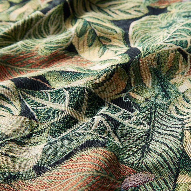 Tissu de décoration Gobelin Feuilles de palmier – vert foncé,  image number 2