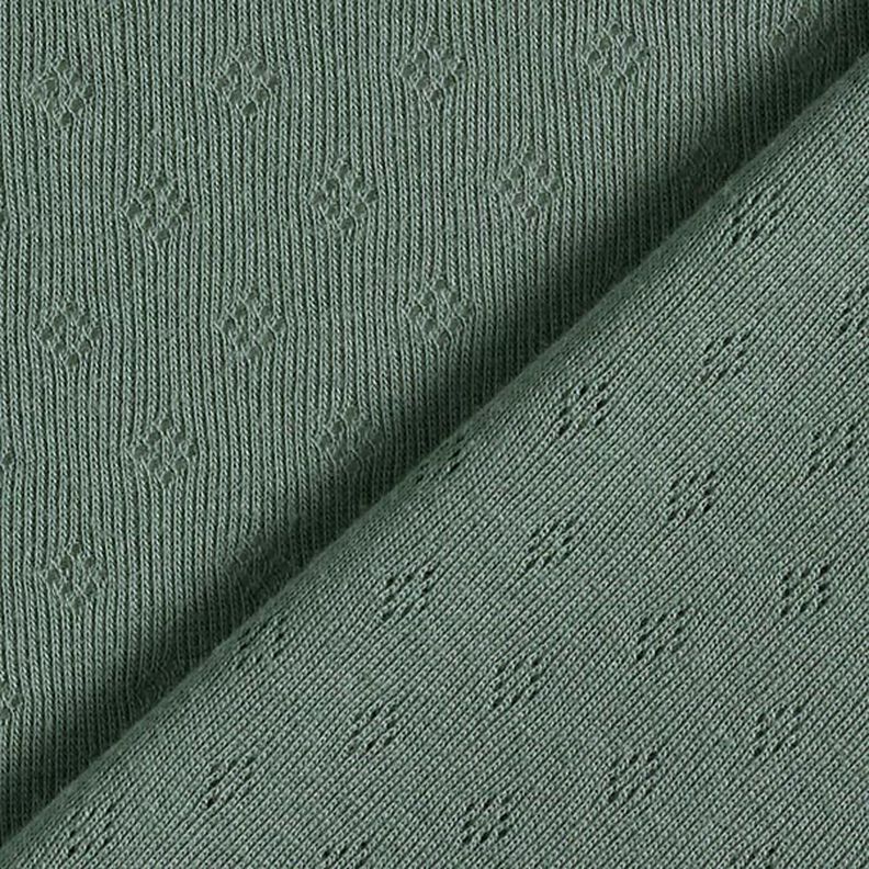 Jersey finement tricoté à motif ajouré – vert foncé,  image number 4