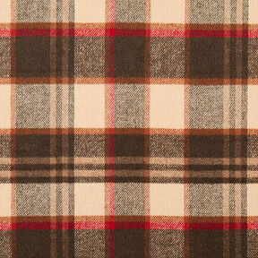 Tissu pour manteau Carreaux colorés – noix de cajou/marron noir, 