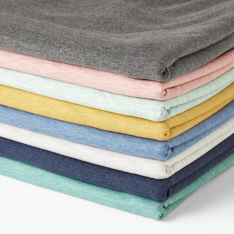 French Terry chiné fin – menthe/gris,  image number 3