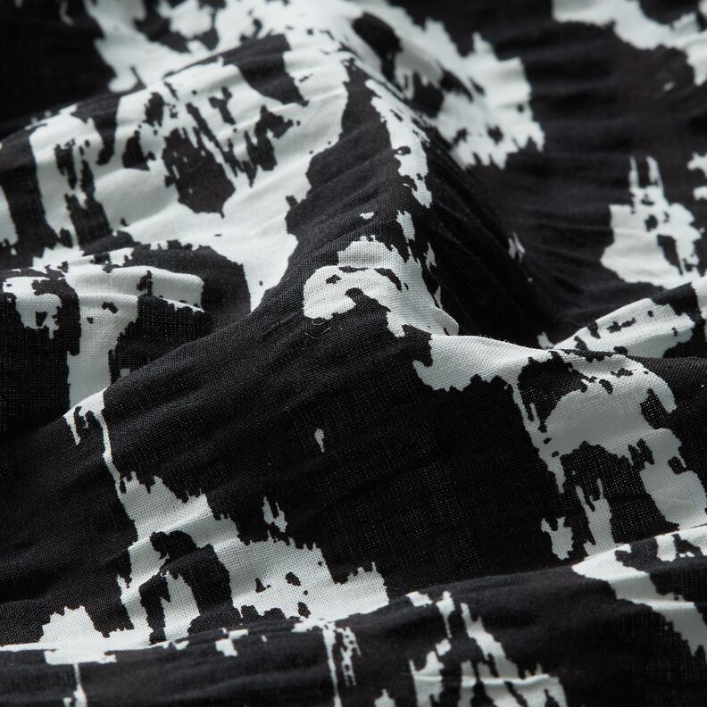 Seersucker Motif abstrait – noir/blanc, image number 2