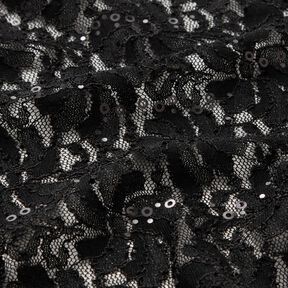 Dentelle avec fleurs pailletées – noir, 