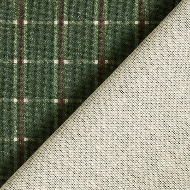 Tissu de décoration Semi-panama tissu à carreaux élégant – vert sapin/carmin, image number 4