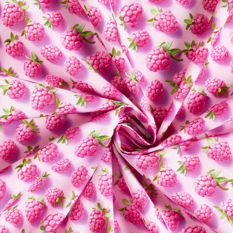 Tissu en coton Popeline framboises brillantes – violet pastel/vert pomme,  image number 3