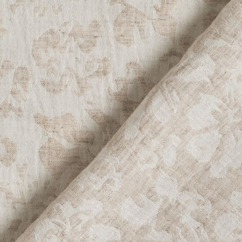 Tissu double gaze de coton Mélange lin Fleurs – amande,  image number 4