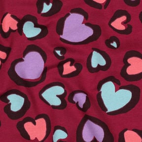 Sweatshirt gratté Cœurs multicolores | Poppy Fabrics – framboise, 