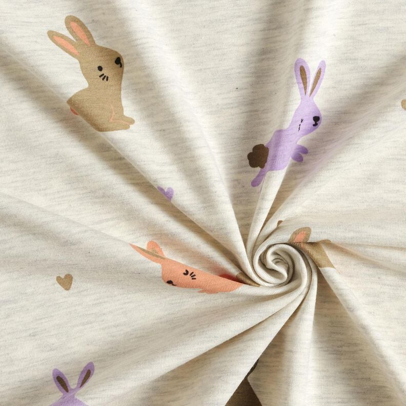 Jersey coton Lapins et petits cœurs | Poppy Fabrics – écru, image number 3