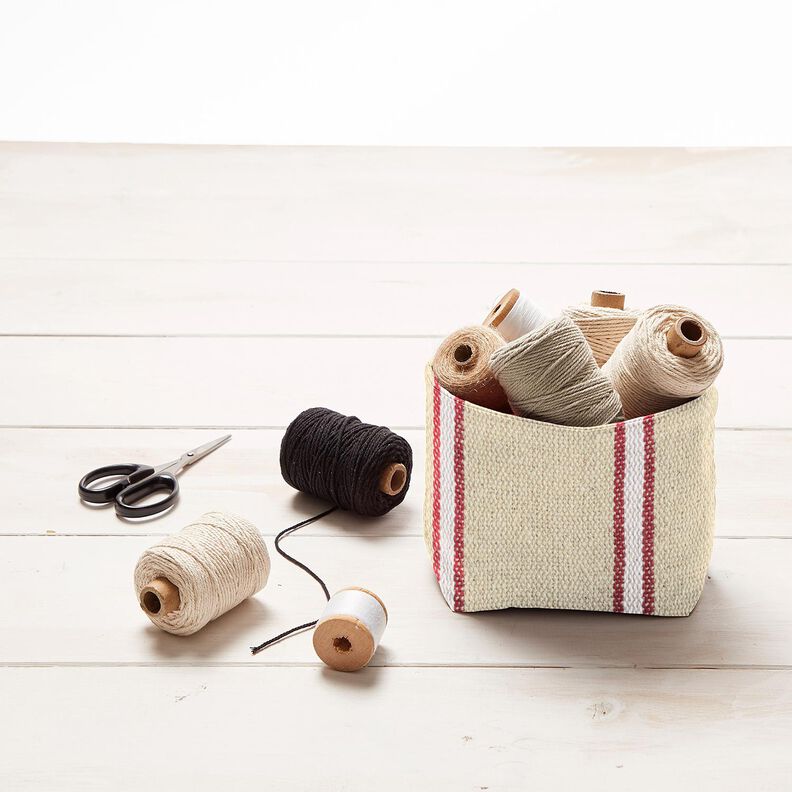 Tissu coton rustique – carmin/nature, image number 6
