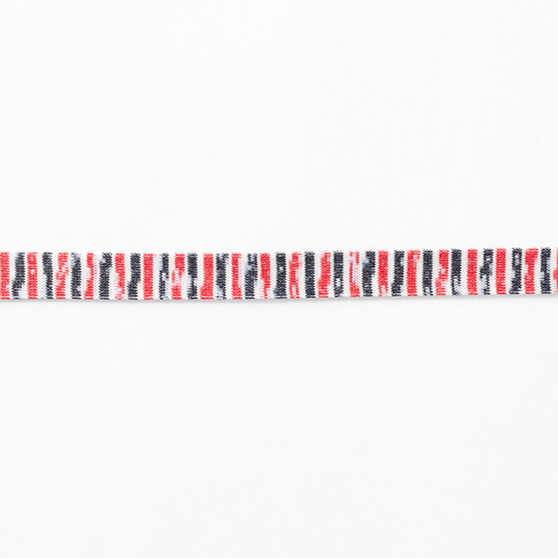 Ruban tricoté  Rayures Chiné [13 mm] – rouge/noir,  image number 2