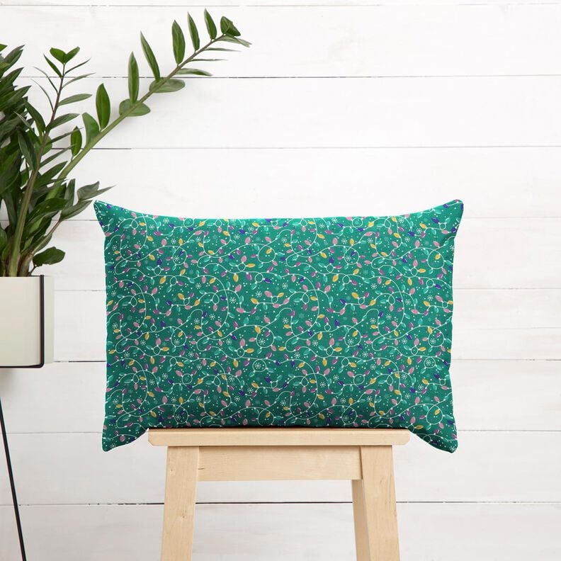 Tissu en coton Popeline guirlande lumineuse – eucalyptus/lavande,  image number 6