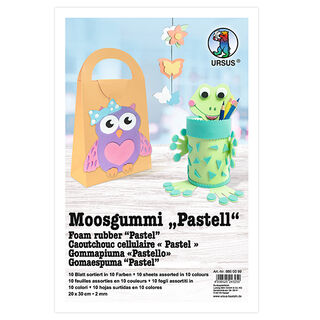 Set caoutchouc mousse Pastel 20cm x 30cm [2mm], 10 Feuille, 