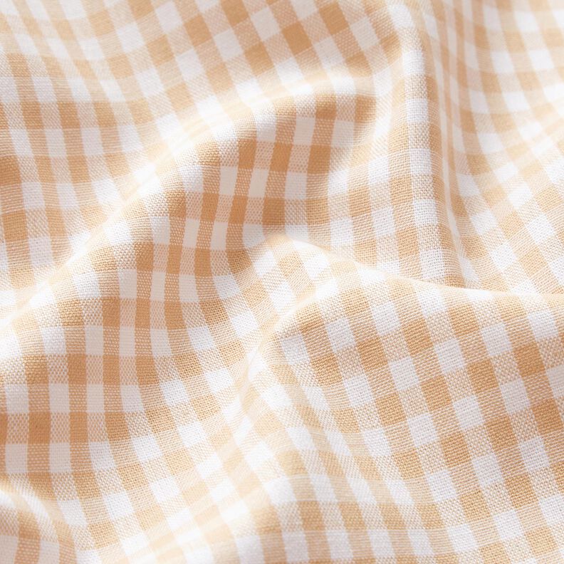 Tissu en coton Popeline Vichy à carreaux – beige,  image number 2