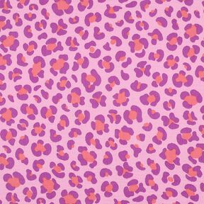 Tissu double gaze de coton imprimé léopard coloré | Poppy Fabrics – violet pastel/lilas rouge, 
