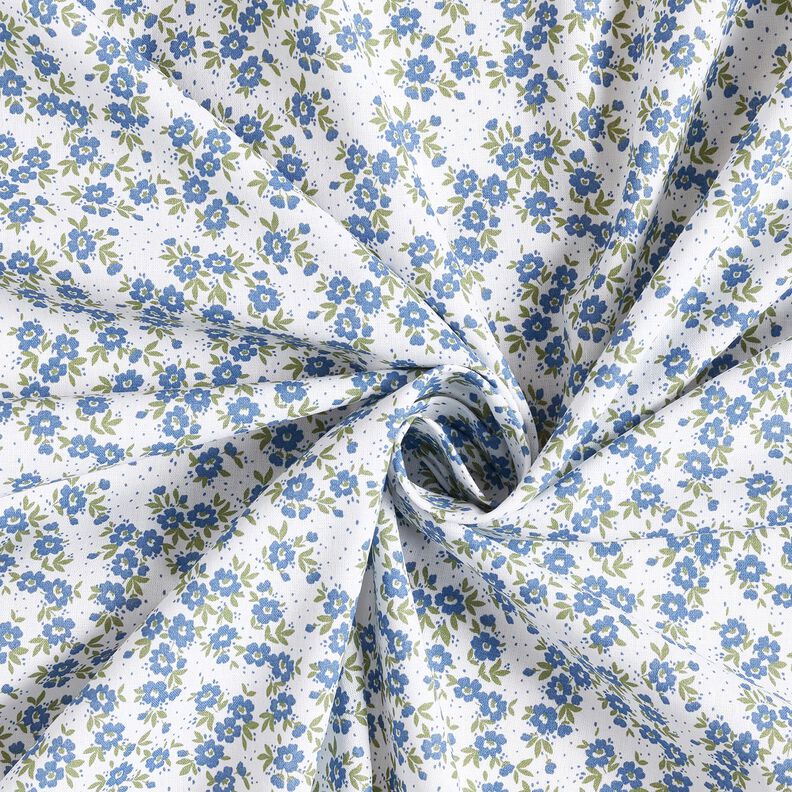 Popeline coton Blümchenmeer – bleu jean/blanc,  image number 3