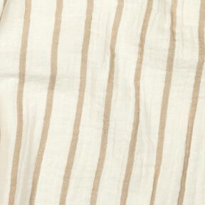 Tissu double gaze de coton garngefärbte Streifen  | Poppy Fabrics – amande/écru, 