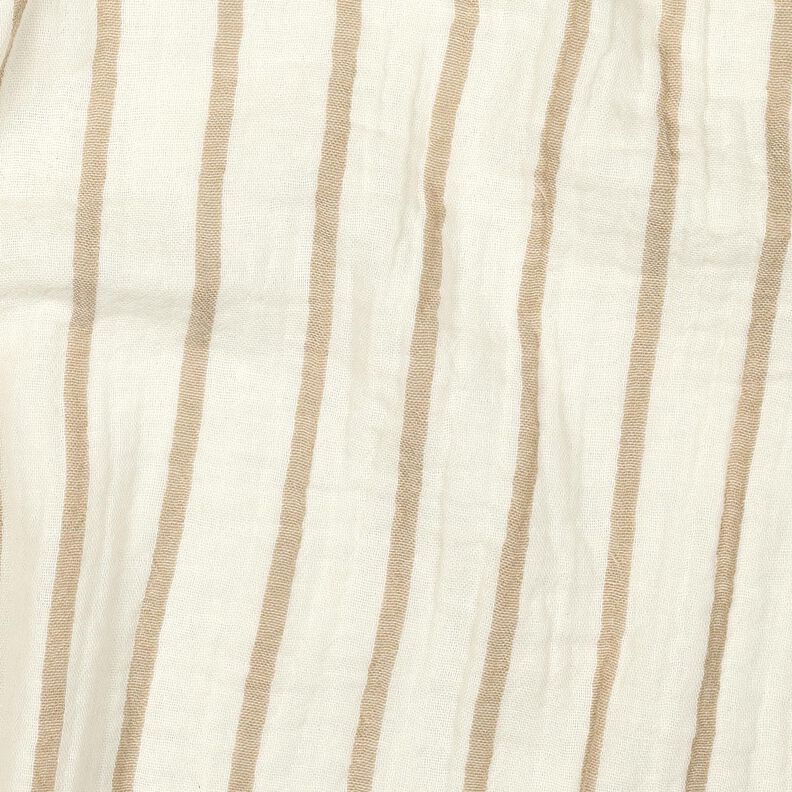 Tissu double gaze de coton garngefärbte Streifen  | Poppy Fabrics – amande/écru,  image number 2