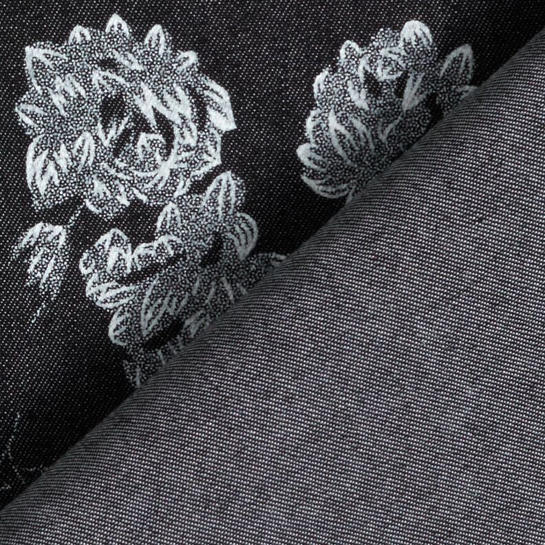 Chambray kleine Rosen – noir/blanc,  image number 4