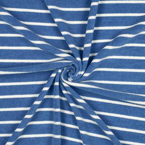 Jersey éponge rayures – bleu brillant/ivoire, 