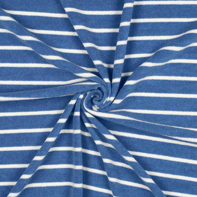 Jersey éponge rayures – bleu brillant/ivoire,  image number 2